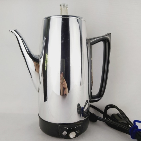 General Electric Kitchen | Vintage General Electric Percolator Automatic Coffee Maker Stainless 9 Cups | Color: Black/Silver | Size: Os | Slashinse's